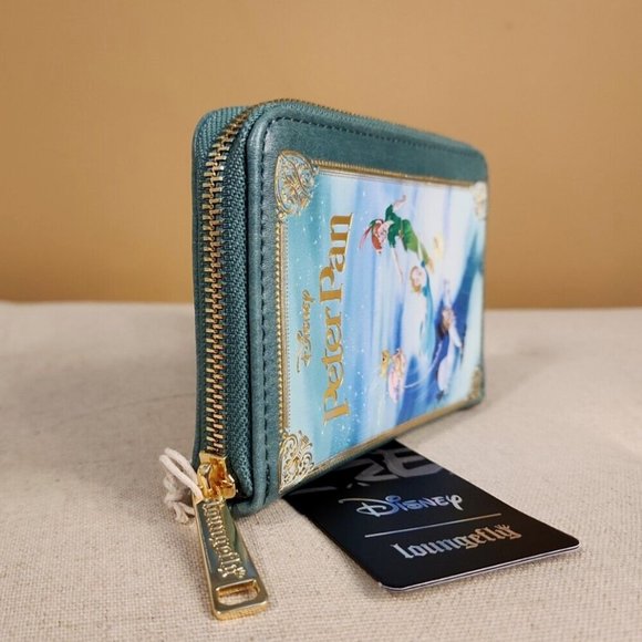 Loungefly Disney Peter Pan Classic Story Book Series Zip around Wallet NEW - Picture 4 of 13
